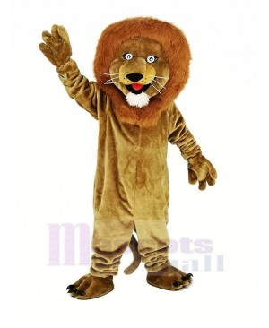 Brown Smiling Lion Mascot Costume Animal