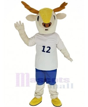 Brown Deer in White Clothes Mascot Costume Animal