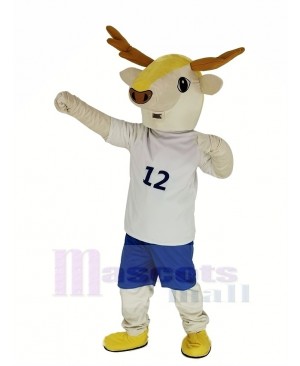 Brown Deer in White Clothes Mascot Costume Animal