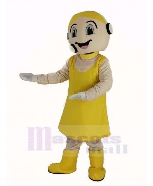 Customer Service Representative in Yellow Dress Mascot Costume