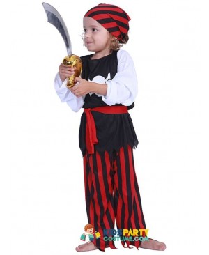 Kids Carnival Costumes Cute Pirate Boys Jack Sparrow Cosplay Children Costume Skull Caribbean Fancy Dress For Party 