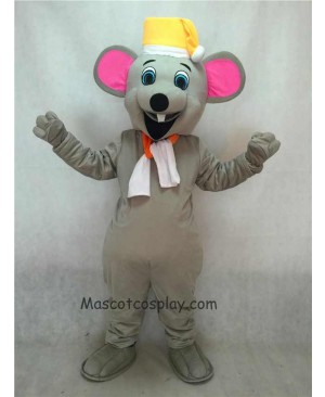 Hot Sale Adorable Realistic New Christmas Mouse Mascot Costume with Yellow Hat