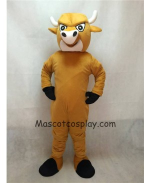 Hot Sale Adorable Realistic New Light Brown Cartoon Bull Mascot Costume