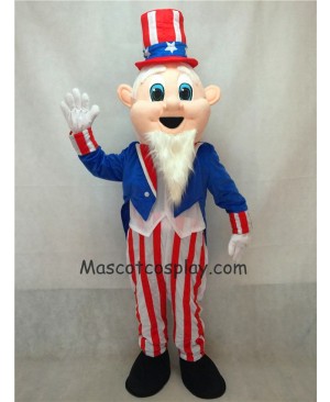 Hot Sale Adorable Realistic New Uncle Sam Patriotic Mascot Costume with Hat