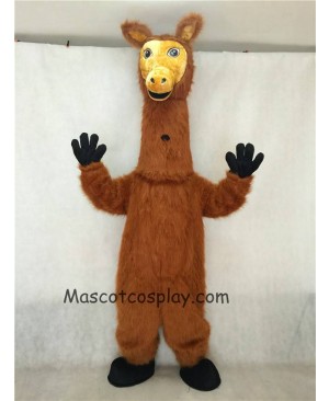 Hot Sale Adorable Realistic New Popular Professional Dark Brown Hairy Llama Mascot Costume