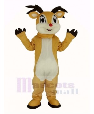 Cute Red Nose Rudolph Reindeer Mascot Costume Animal