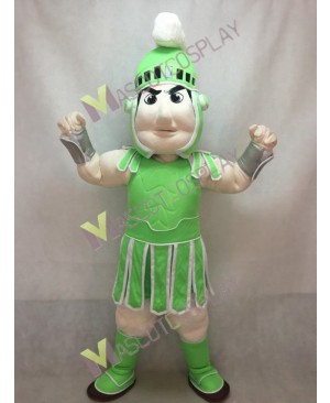 Spartan Trojan Knight Sparty Mascot Costume Custom Color Light Green and White