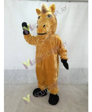 Cute Yellow Wild Stallion Horse Mascot Costume