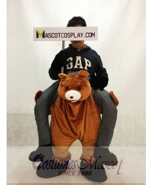 Ride on Me Teddy Bear Carry Me Piggyback Brown Bear Stuffed Stag Mascot Costume