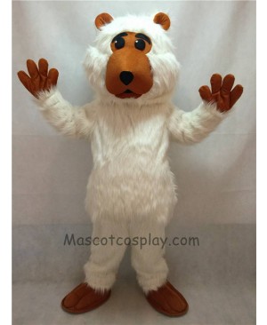 High Quality Realistic Animal White Plush Boris Bear Mascot Costume