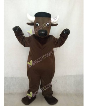 Bull Mascot Costume with White Horns