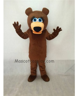 Cute Female Brown Bear Adult Mascot Costume