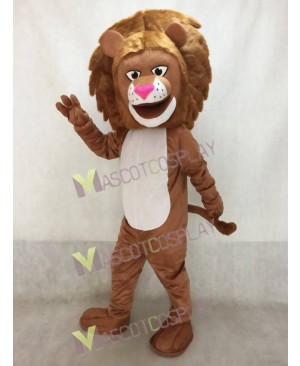 High Quality Realistic New Lion with Long Mane and White Belly Mascot Costume