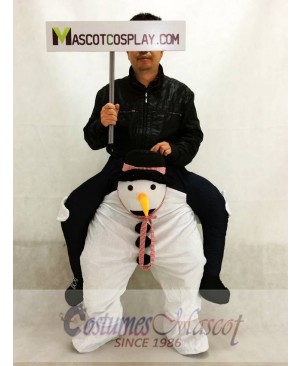 Piggy Back Carry Me Snowman Mascot Costume Ride On Snow Man Fancy Dress