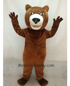 High Quality Realistic New Friendly Fierce Brown Grizzly Bear Mascot Costume
