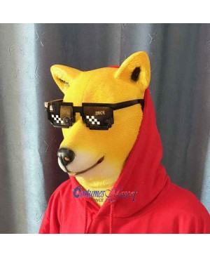 Latex Shiba Inu Dog Mask Full Head Animal Mask Cosplay Masquerade