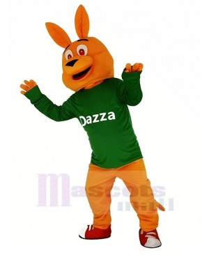 Orange Kangaroo with Long Sleeve Mascot Costume Animal