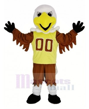 College Eagle in Yellow Mascot Costume Animal