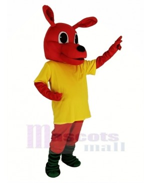 Red Kangaroo with Yellow T-shirt Mascot Costume Animal