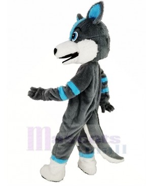 Blue and Gray Husky Dog Fursuit Mascot Costume