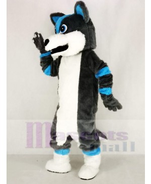 Cute Gray and Blue Husky Dog Fursuit Mascot Costume Animal