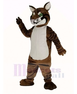 Brown Bobcats with Green Eyes Mascot Costume Animal