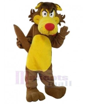 Funny Brown and Yellow Wolf Mascot Costume Animal