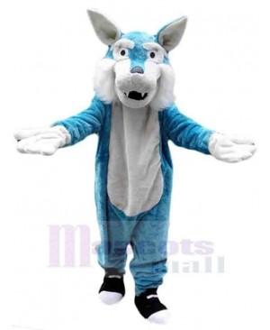Funny Blue and White Wolf Mascot Costume Animal