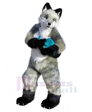 Superb Cute Wolf Mascot Costume Animal with Black Ears
