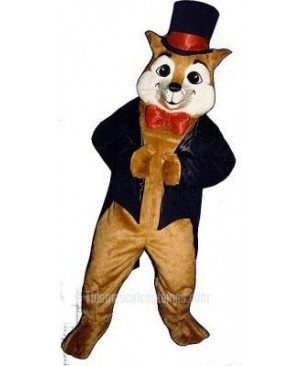Cute Sly Fox with Hat, Jacket & Bowtie Mascot Costume