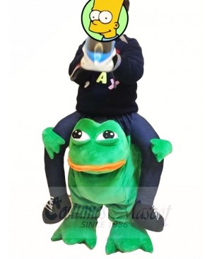 For Children/ Kids Piggyback Carry Me Ride on Crazy Green Frog Mascot Costumes