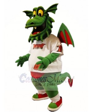Dark Green Dragon with Wings Mascot Costumes