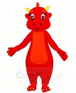 Red Dragon with Yellow Wings Mascot Costumes  