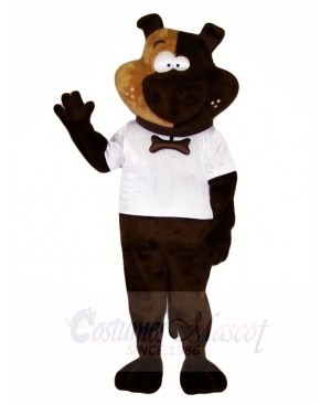 Brown Dog Mascot Costumes in White Shirt Animal 