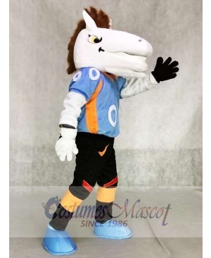 Blue Shirt Mustang Horse Broncos Mascot Costumes Animal