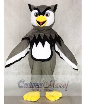 Cute Gray Cool Owl Mascot Costumes Bird Animal