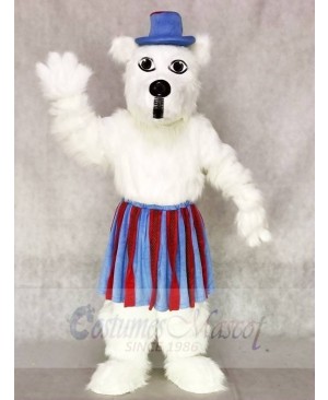 White Scottie Dog with Skirt & Tam Mascot Costumes Animal