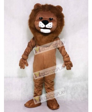 Realistic Animal Friendly Smiling Lion Mascot Costume