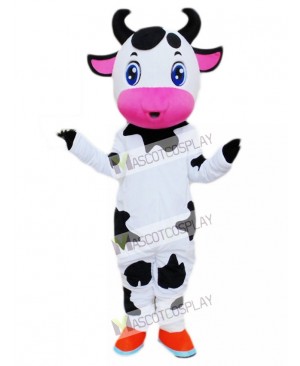 Cute Blue Eyes Cow Mascot Costume