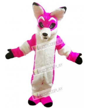 Pink Husky Dog Fox Mascot Costume Cartoon