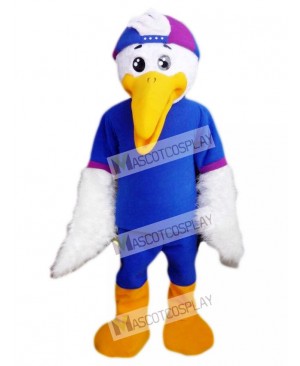 Bird in Blue Shirt Mascot Costume Animal