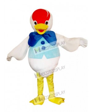 Blue Bow Duck Mascot Costume