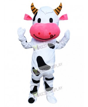 Pink Ear Cow Mascot Costume