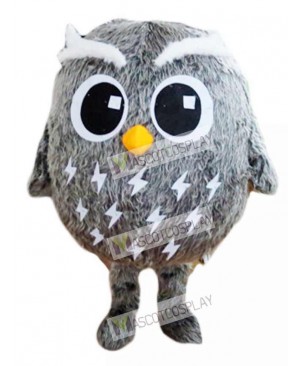 Adult Friendly Grey Owl Mascot Costume Bird