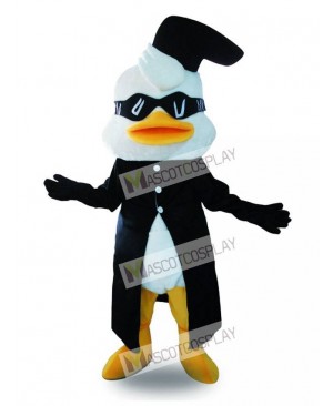 Black Suit Duck Mascot Costume with Glasses