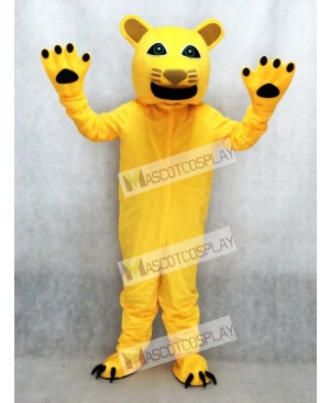 Yellow Cougar Mascot Costume