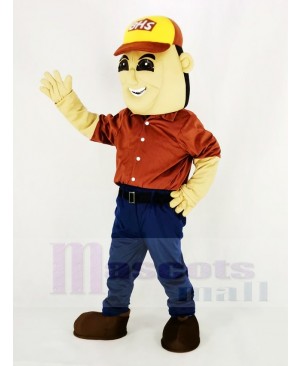 Strong Digger Man People Mascot Costume