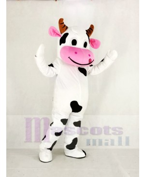 Cute Cow with Pink Mouth Mascot Costume Animal