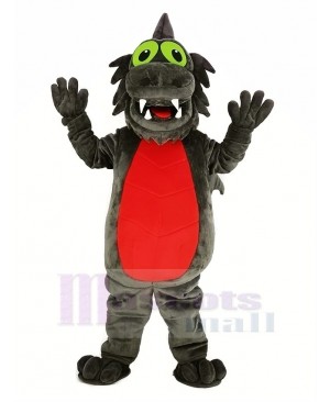 Gray Dragon with Red Belly Mascot Costume Animal