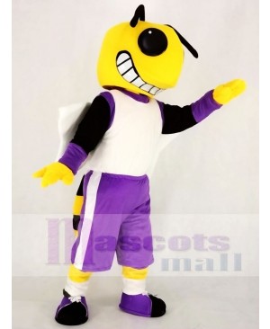 Yellow Hornets in Purple Coat Mascot Costume Animal